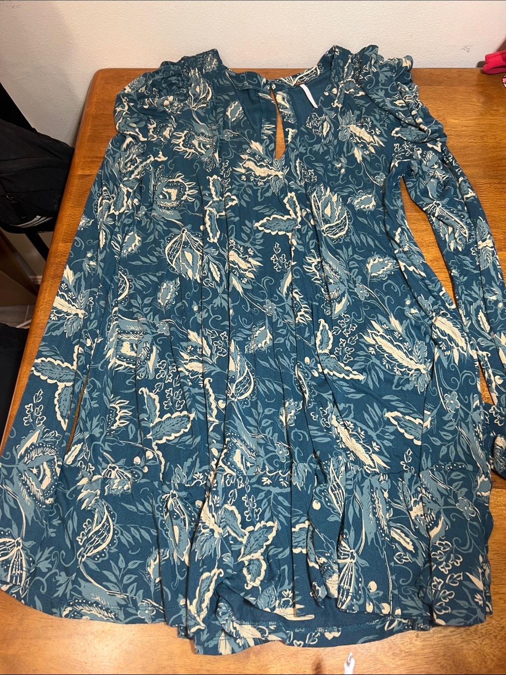 FREE PEOPLE Hello Lover Ruched sleeves tunic Size MEDIUM